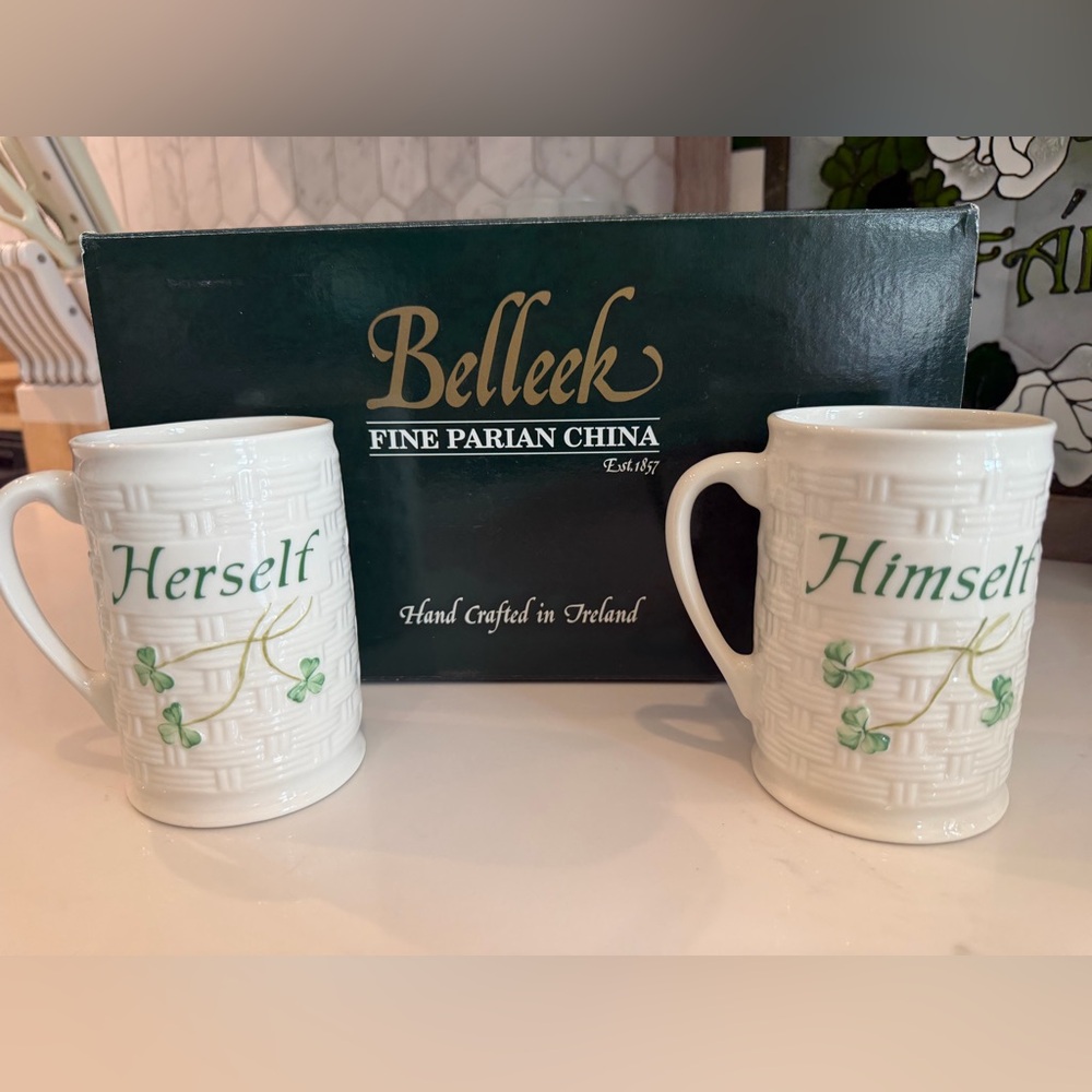 Belleek mug set with box